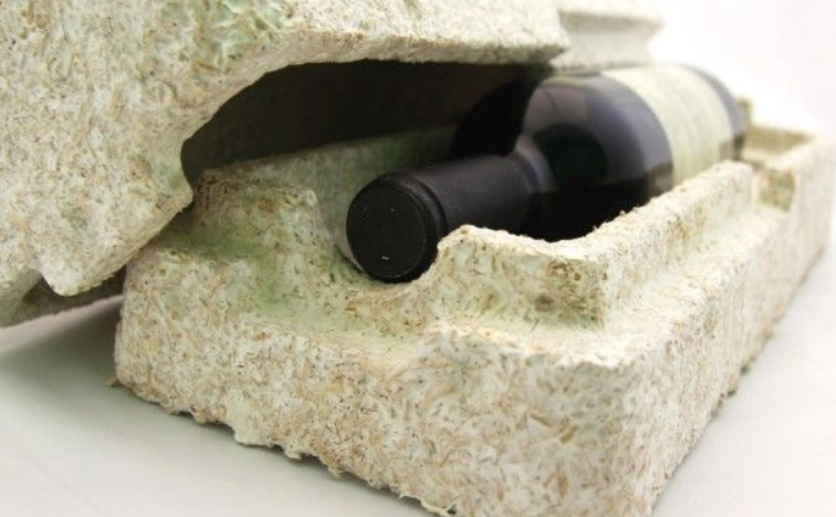 mushroom packaging wine bottle