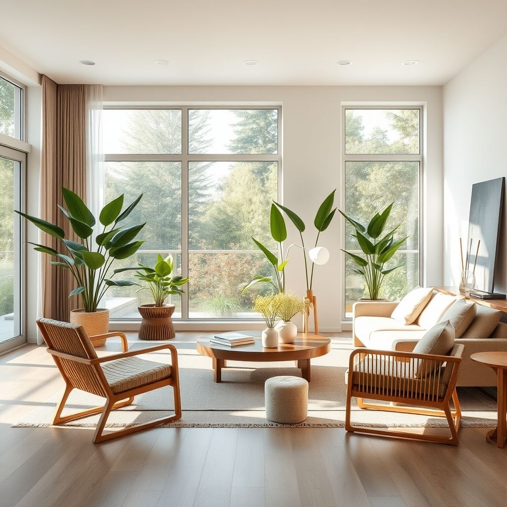 Sustainable bamboo furniture living room