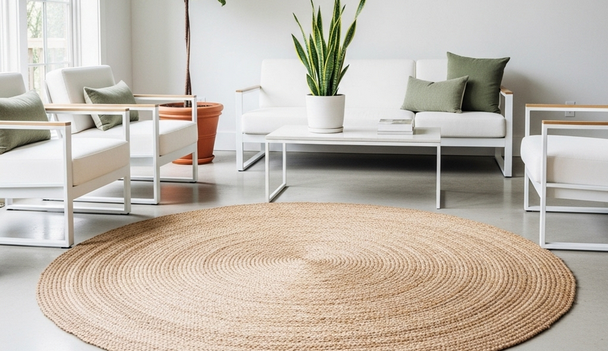 naturfaserteppich im wohnzimmer