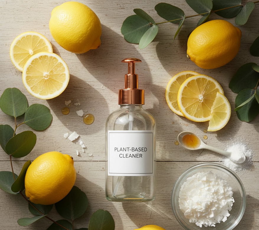 plant based lemon cleaning spray