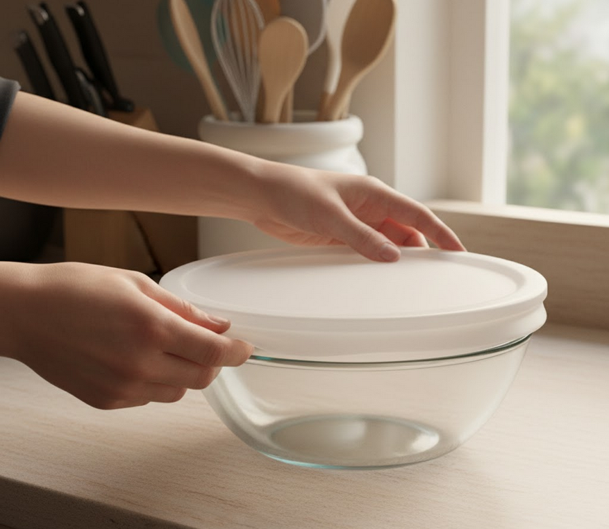 Silicone Stretch Lids on container