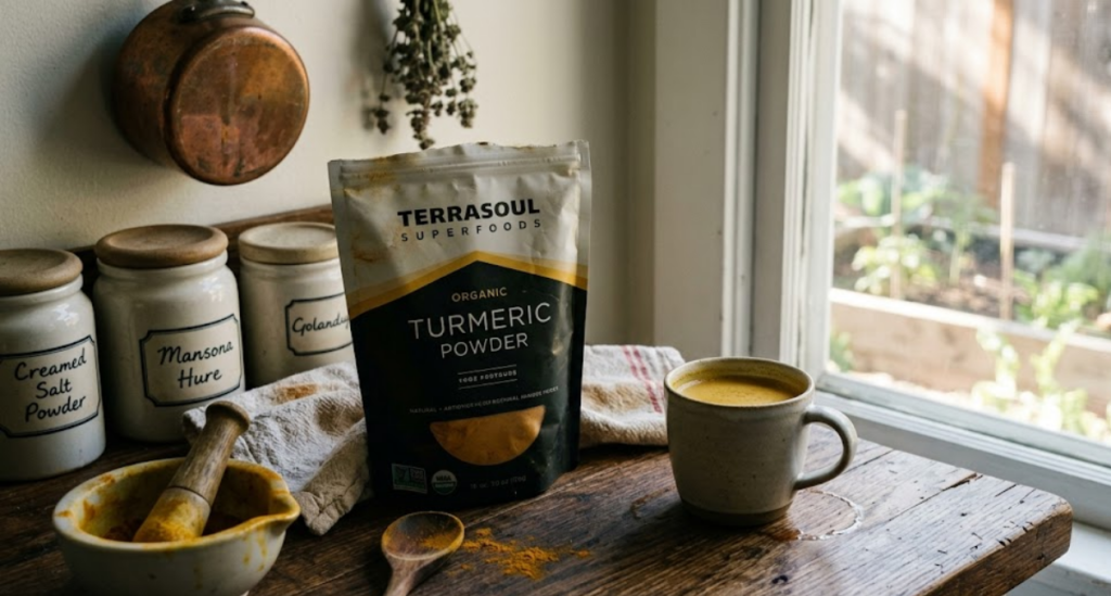 Terrasoul Superfoods organic turmeric powder lab tested bag