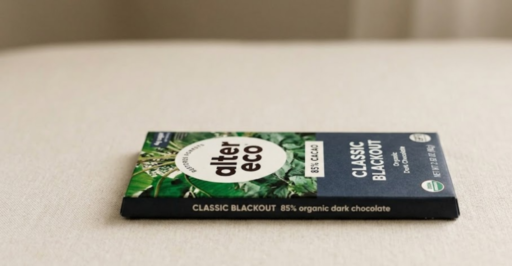 Alter Eco Classic Blackout 85 percent organic dark chocolate bar