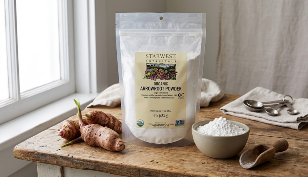 Starwest Botanicals organic arrowroot powder bulk bag